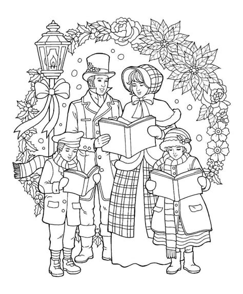 christmas carolers coloring pages