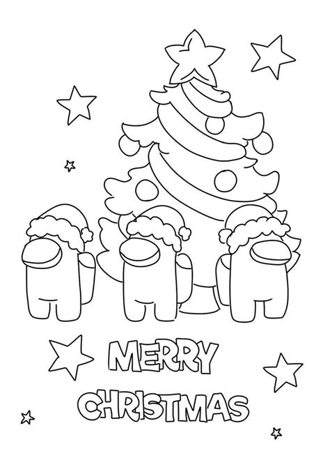 christmas coloring pages among us