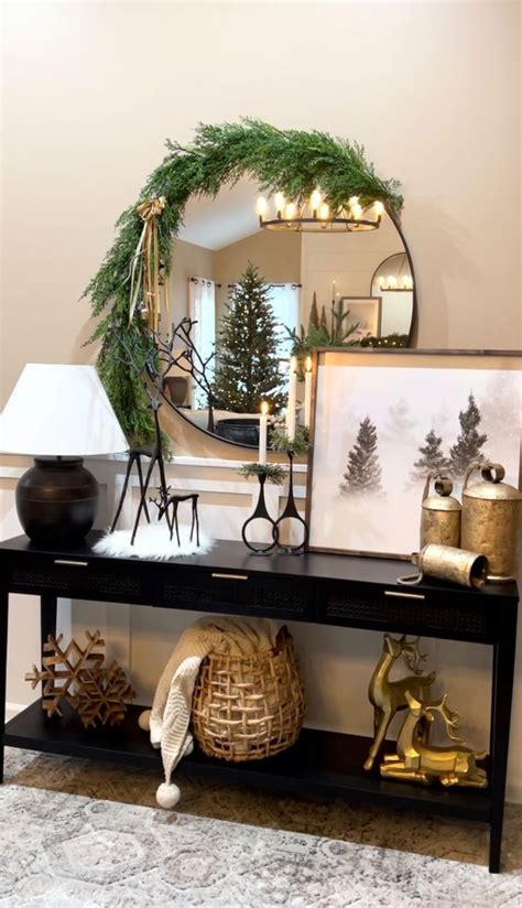 christmas console table decor