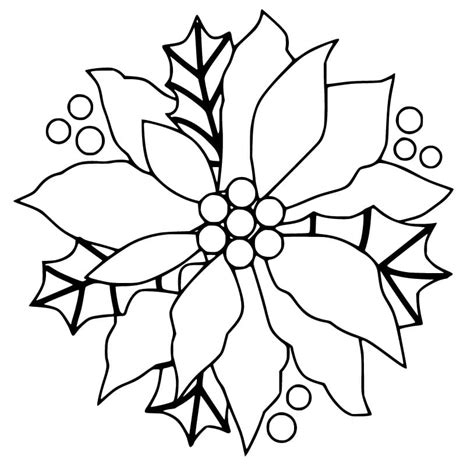 christmas flower coloring pages