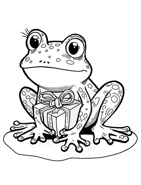 christmas frog coloring page