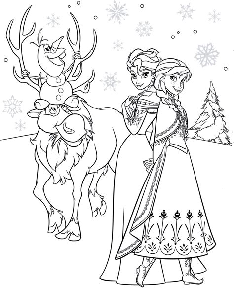 christmas frozen coloring pages