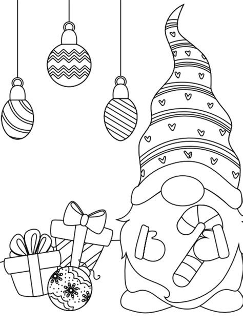 christmas gnome coloring pages printable