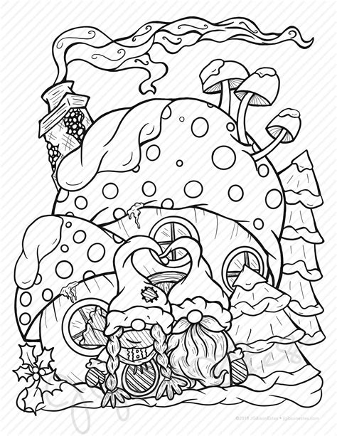 christmas gnomes coloring pages