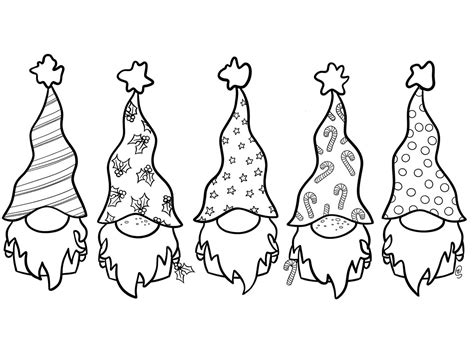 christmas gnomes coloring pages