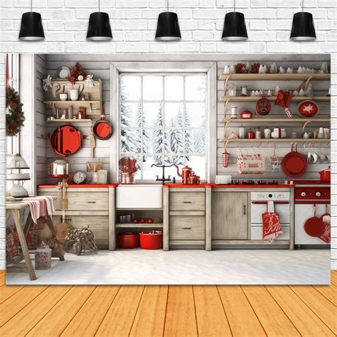 christmas kitchen backdrop