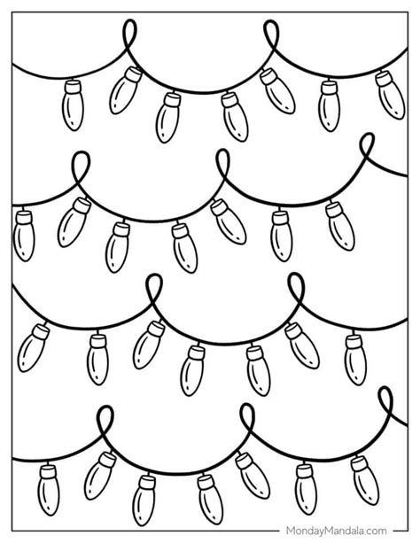 christmas lights coloring pages printable