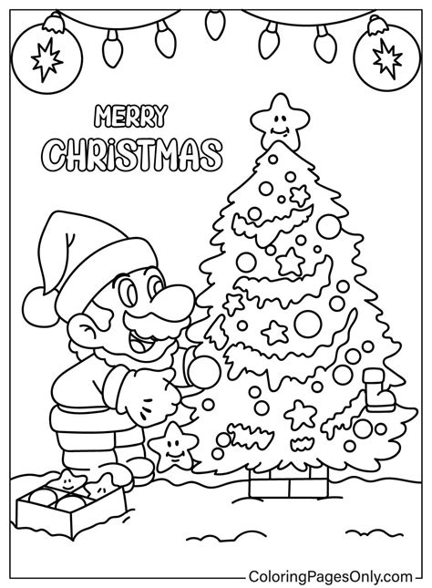 christmas mario coloring page