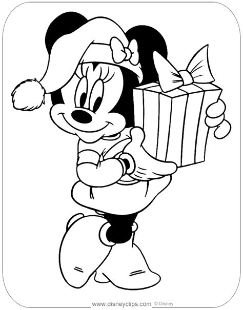 christmas minnie mouse coloring pages
