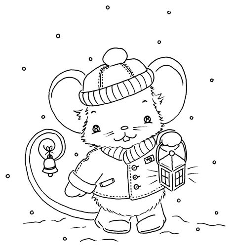 christmas mouse coloring pages