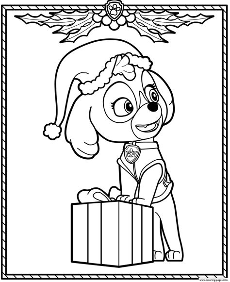 christmas paw patrol coloring pages