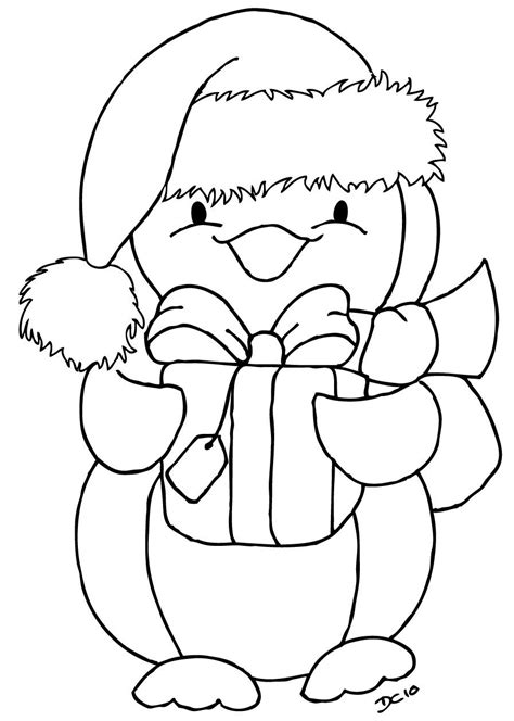 christmas penguin coloring pages