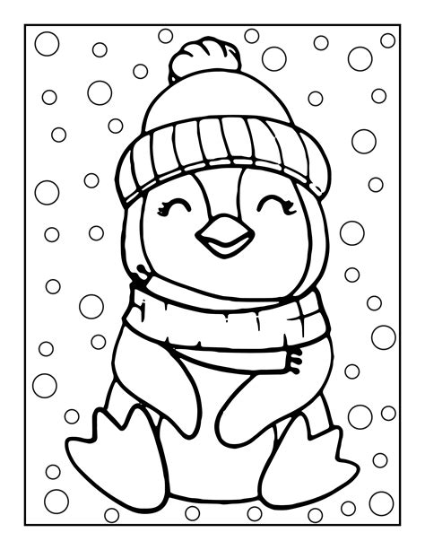 christmas penguin coloring pages