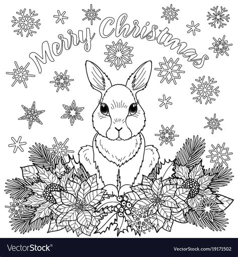 christmas rabbit coloring pages