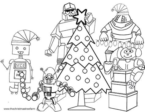 christmas robot coloring pages