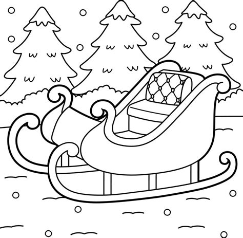 christmas sleigh coloring pages