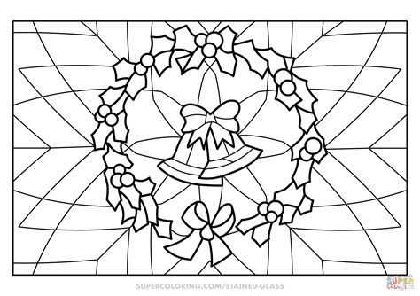 christmas stained glass coloring pages