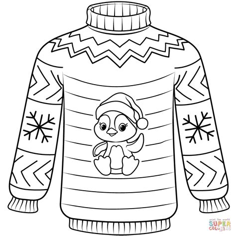 christmas sweater coloring pages