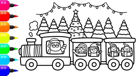 christmas train coloring pages