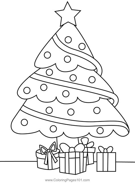 christmas tree colouring in