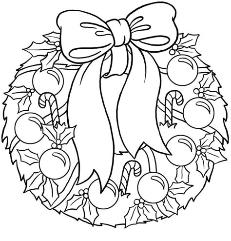 christmas wreaths coloring pages