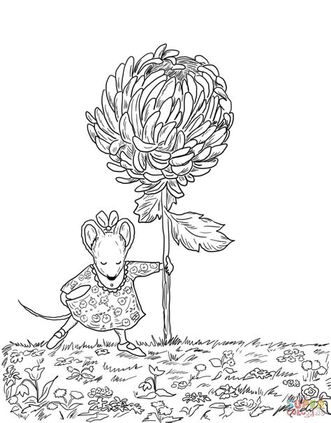 chrysanthemum book coloring page