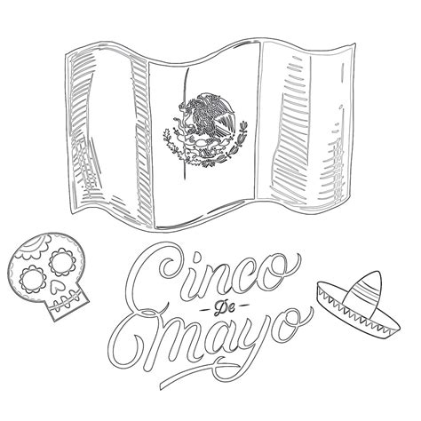 cinco de mayo flag coloring page