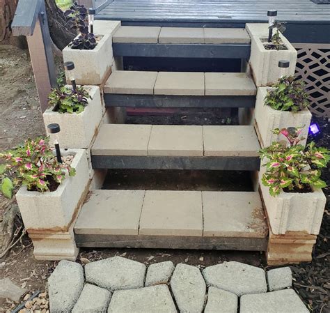 cinder block steps diy