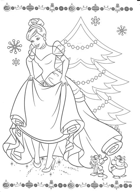cinderella christmas coloring pages