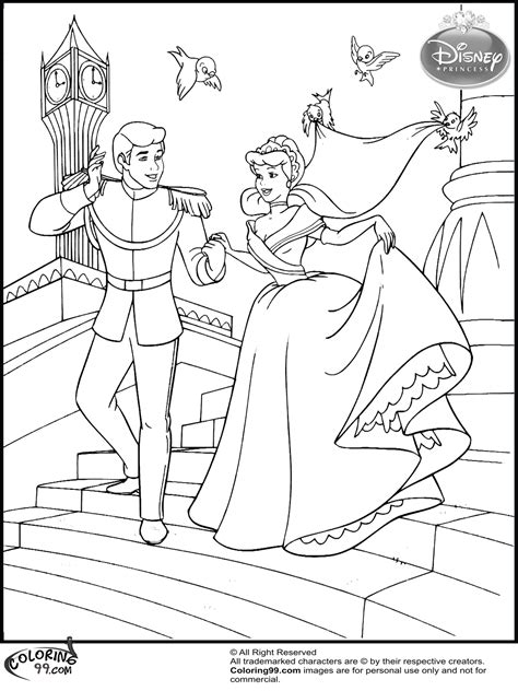 cinderella wedding coloring pages