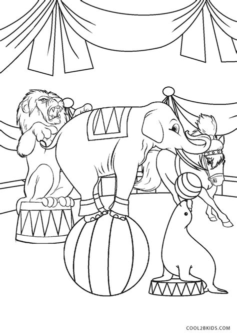 circus animals coloring pages