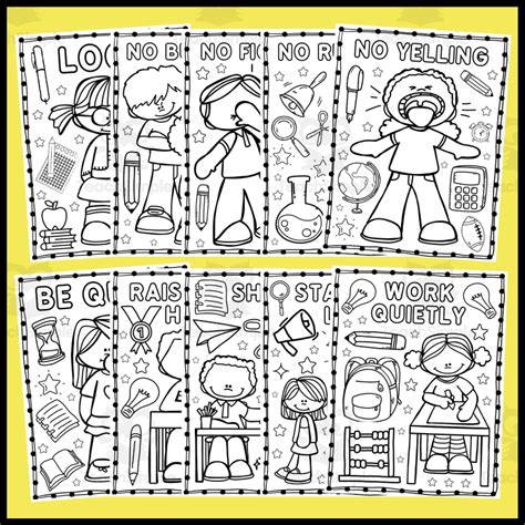 classroom rules coloring pages