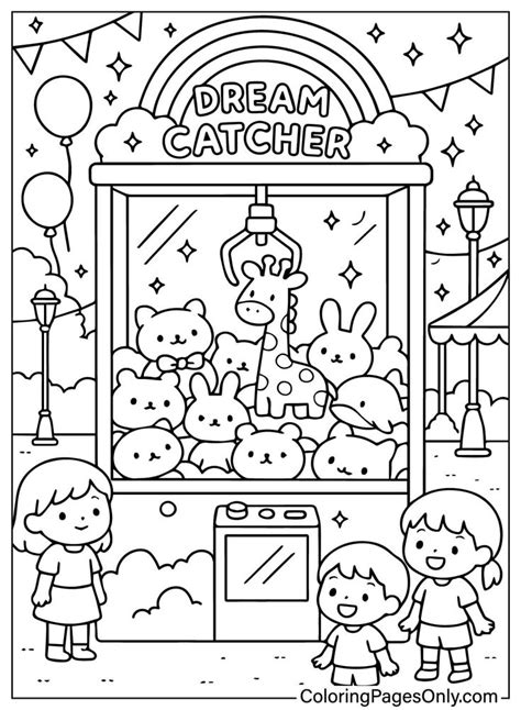 claw machine coloring pages