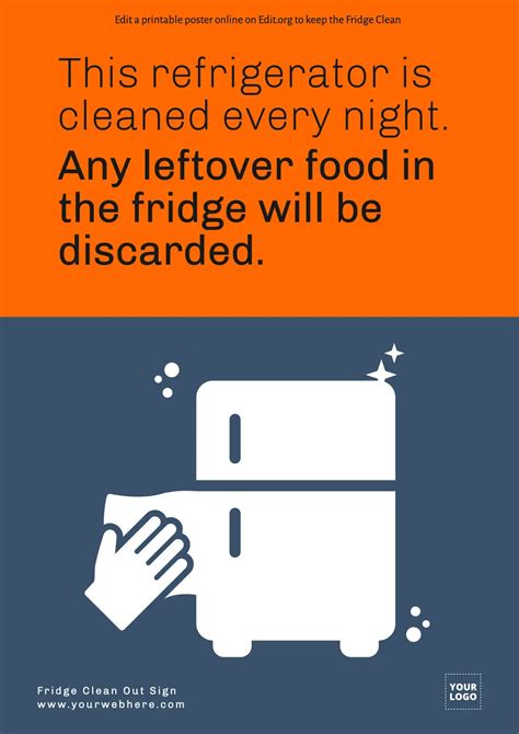 cleaning fridge sign