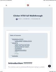 Clicker Walkthrough Htb
