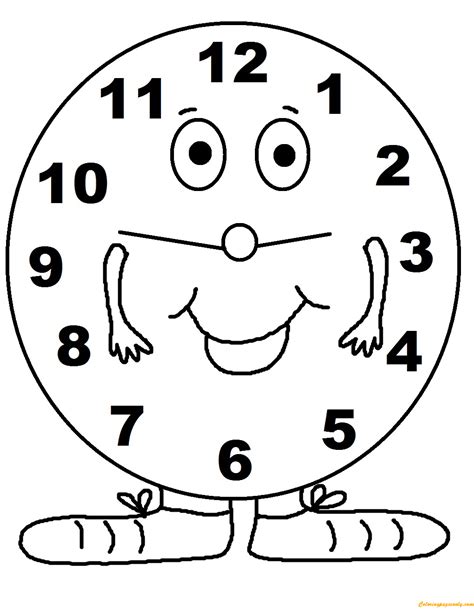 clock coloring pages