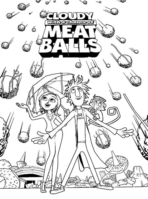 cloudy with achance of meatballs coloring pages
