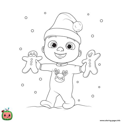 cocomelon christmas coloring pages