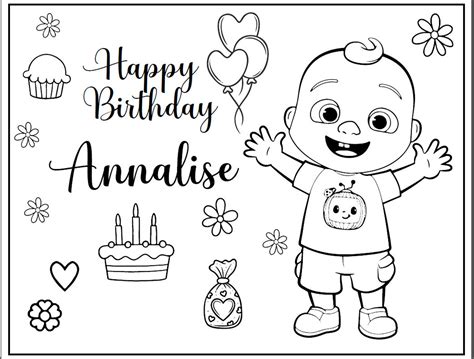 cocomelon coloring pages happy birthday