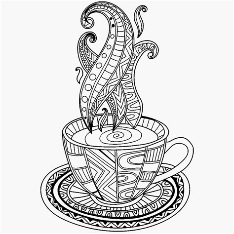 coffee coloring pages for adults