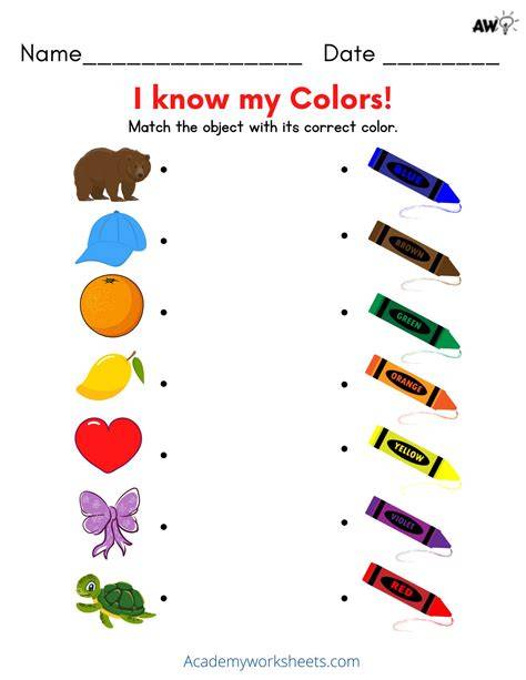 color activities worksheets