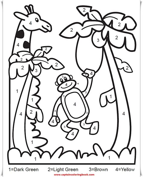 color by number animal coloring pages