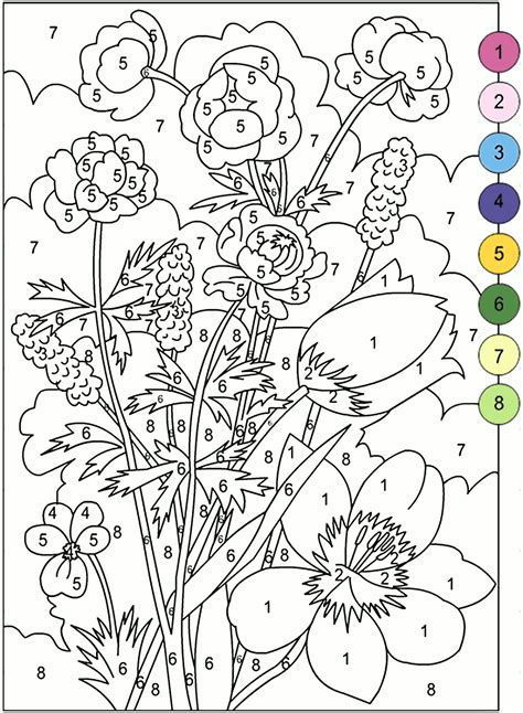 color by number coloring pages for adults