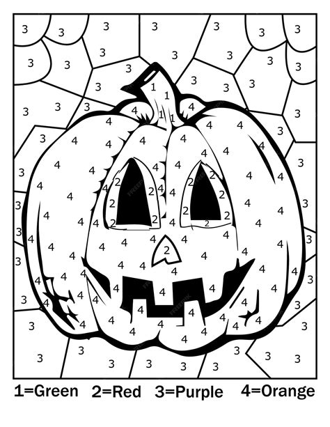 color by number coloring pages halloween