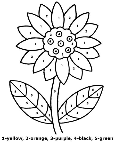 color by number flowers easy