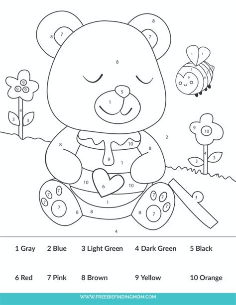 color by number free printables easy