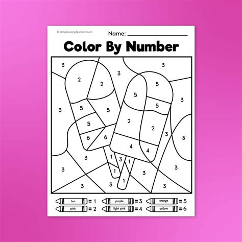 color by number summer printable