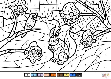 color by number winter scene