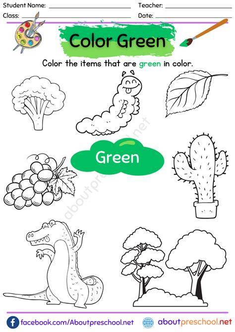 color green worksheet
