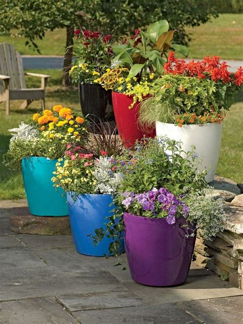 colorful outdoor planters